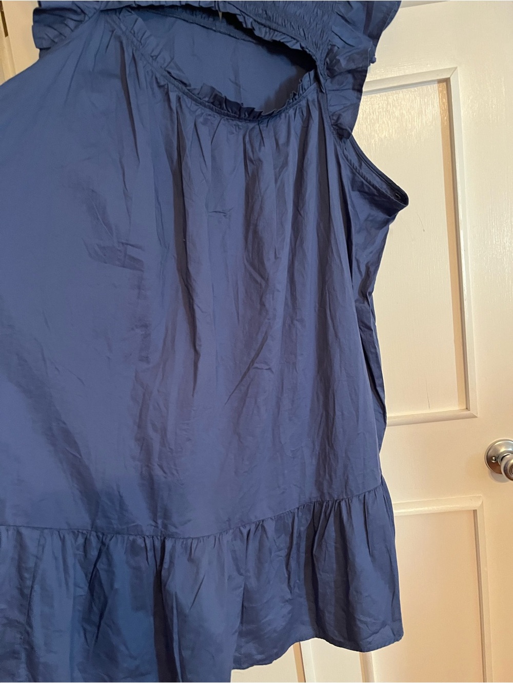 Old Navy Flutter Sleeve Cotton Poplin Smocked Cut Out Mini Swing Dress Size 4X - Picture 3 of 10